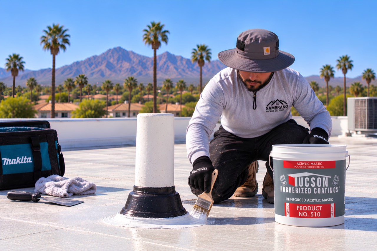 Sealing around a roof pipe penetration to stop a leak